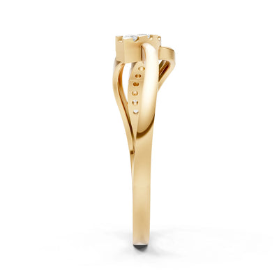 Dainty Wave Micro-Set Band Ring - Round
