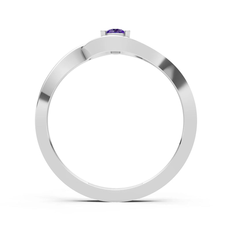 Minimal Curve Solitaire Ring