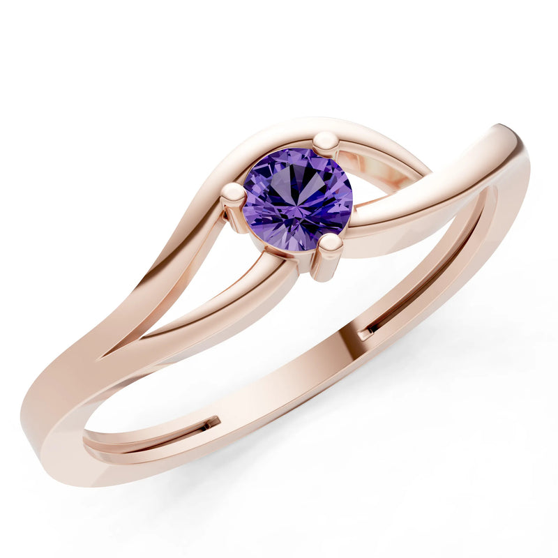 Minimal Curve Solitaire Ring
