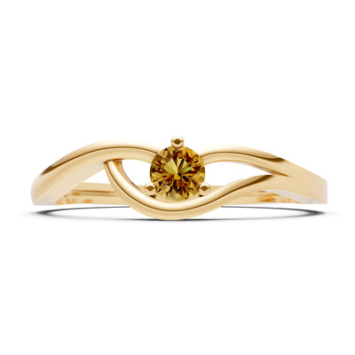 Minimal Curve Solitaire Ring