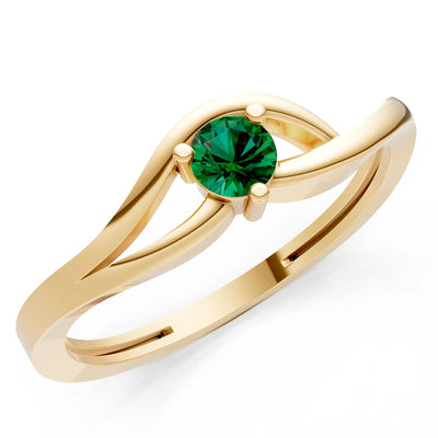 Minimal Curve Solitaire Ring