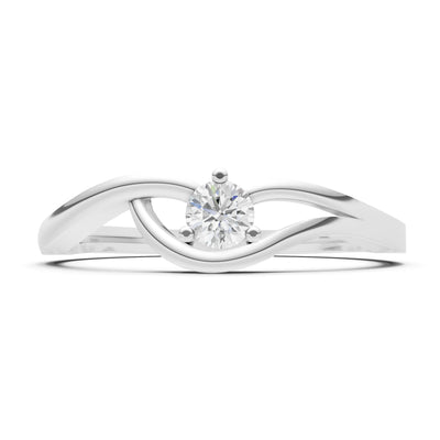 Minimal Curve Solitaire Ring