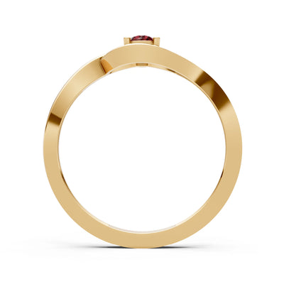 Minimal Curve Solitaire Ring