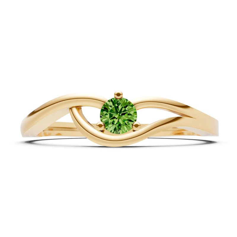 Peridot Minimal Curve Solitaire Ring