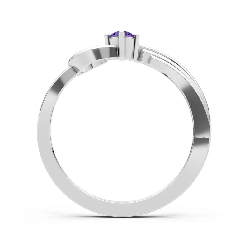 Scroll Accent Solitaire Ring