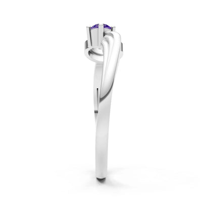 Scroll Accent Solitaire Ring