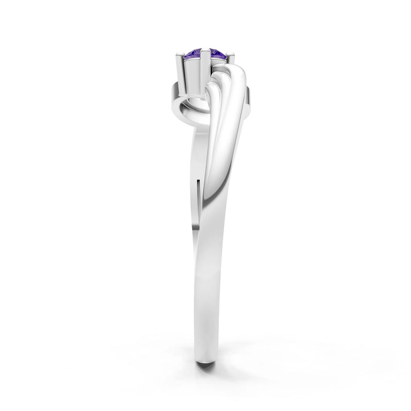 Scroll Accent Solitaire Ring