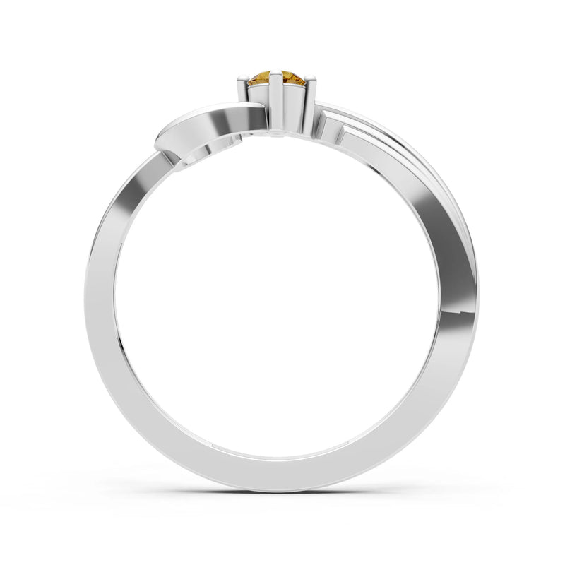 Scroll Accent Solitaire Ring