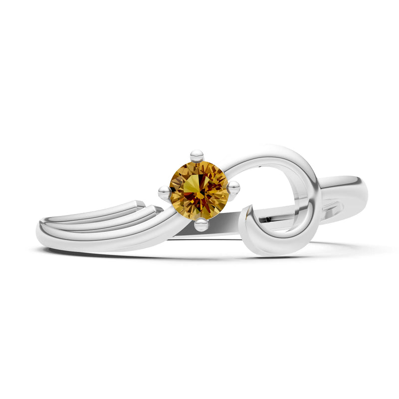 Scroll Accent Solitaire Ring