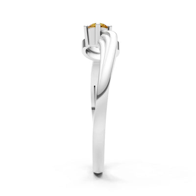 Scroll Accent Solitaire Ring