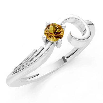 Scroll Accent Solitaire Ring