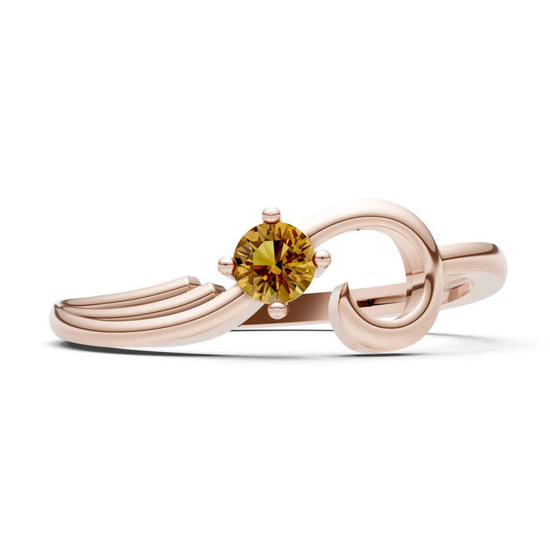 Scroll Accent Solitaire Ring