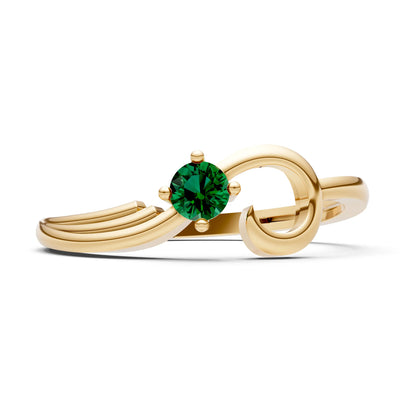 Scroll Accent Solitaire Ring