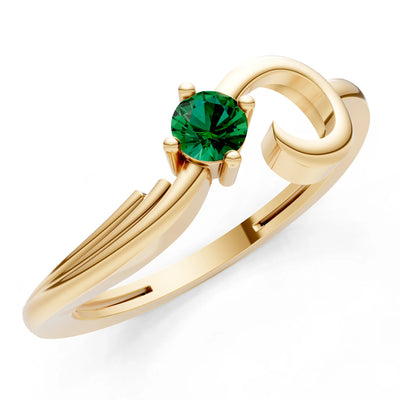 Scroll Accent Solitaire Ring