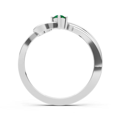 Scroll Accent Solitaire Ring