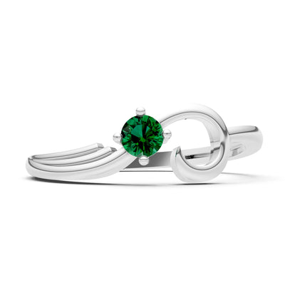 Scroll Accent Solitaire Ring