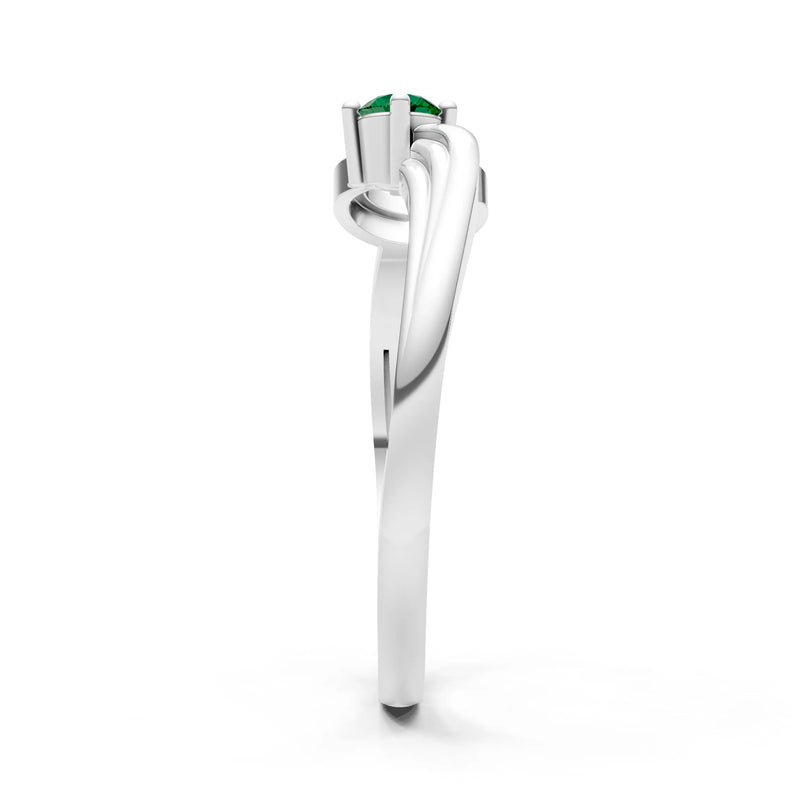 Scroll Accent Solitaire Ring
