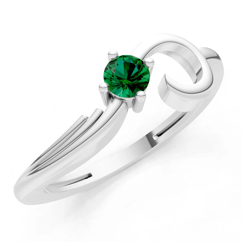 Scroll Accent Solitaire Ring