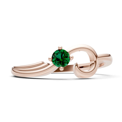 Scroll Accent Solitaire Ring