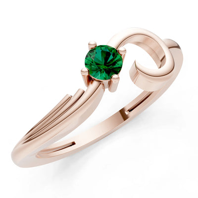 Scroll Accent Solitaire Ring