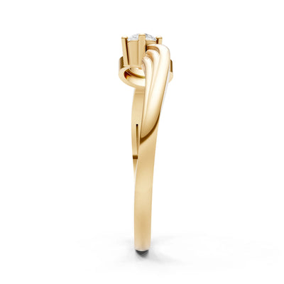 Scroll Accent Solitaire Ring