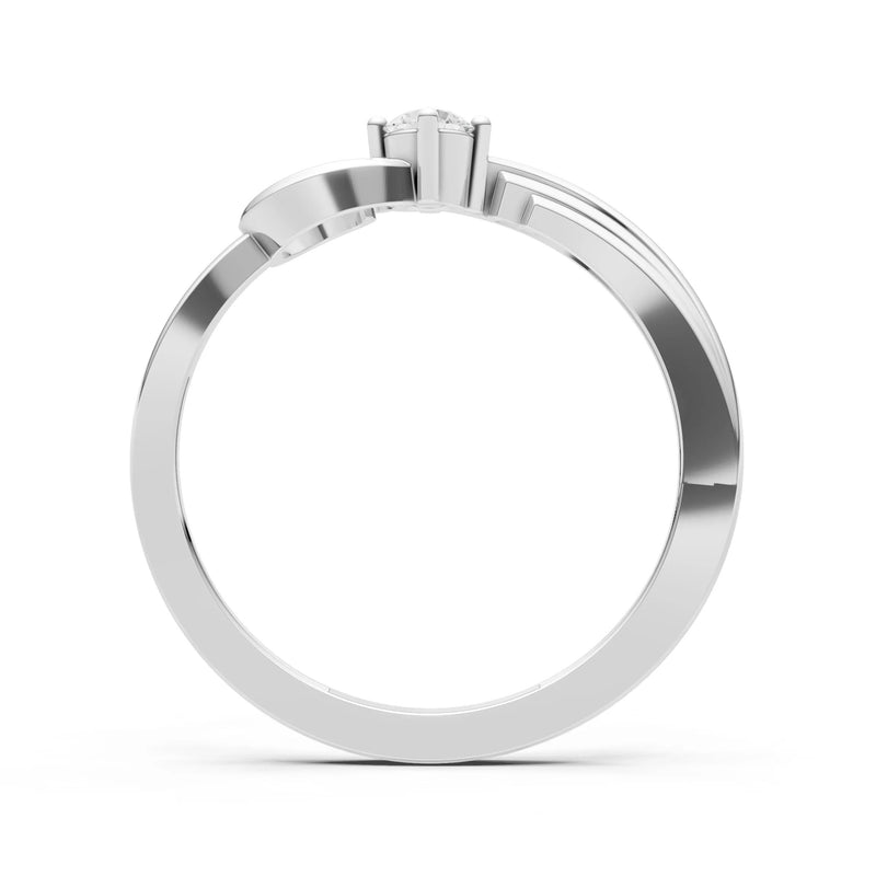 Scroll Accent Solitaire Ring