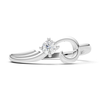 Scroll Accent Solitaire Ring