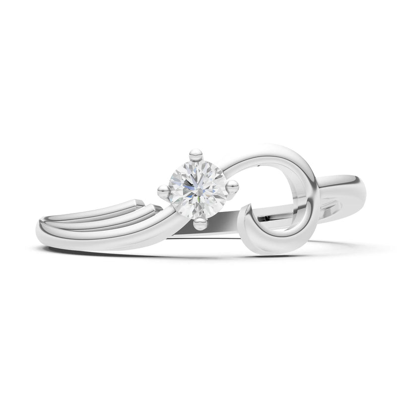 Scroll Accent Solitaire Ring