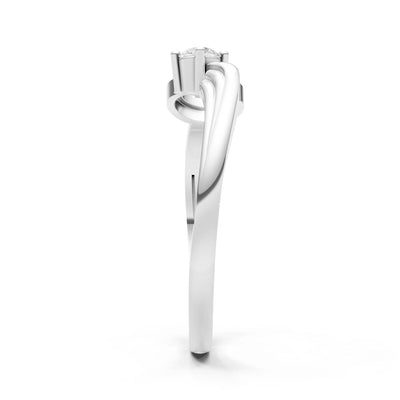 Scroll Accent Solitaire Ring