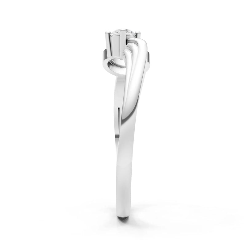 Scroll Accent Solitaire Ring