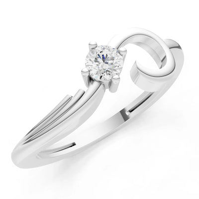 Scroll Accent Solitaire Ring