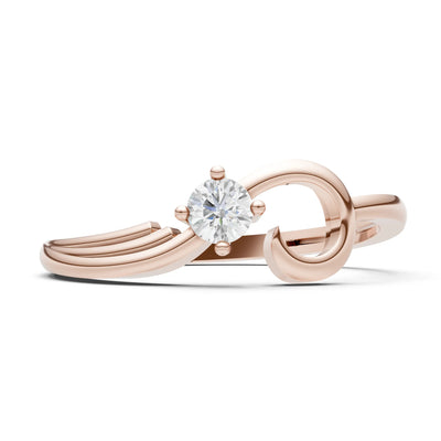 Scroll Accent Solitaire Ring