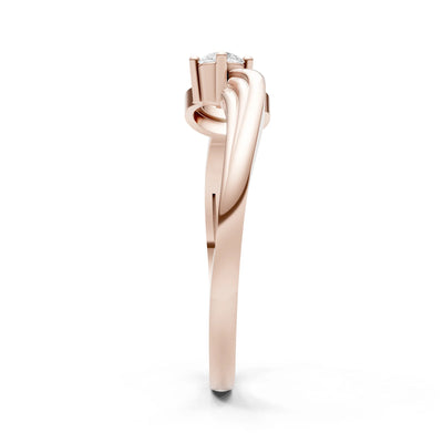 Scroll Accent Solitaire Ring