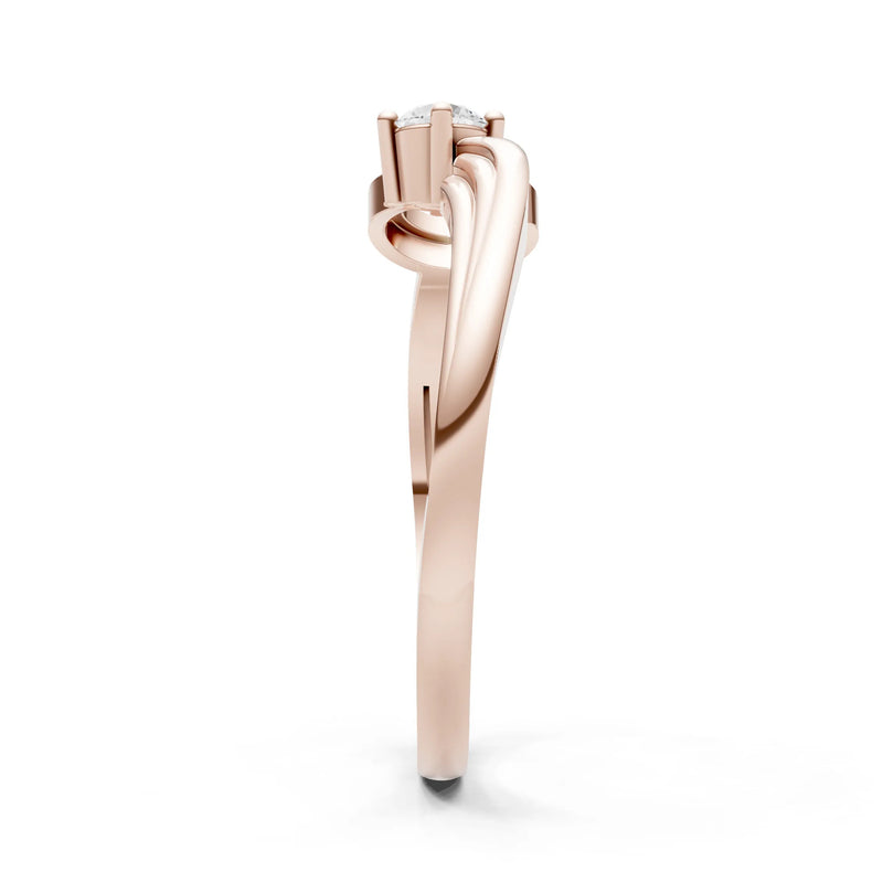 Scroll Accent Solitaire Ring