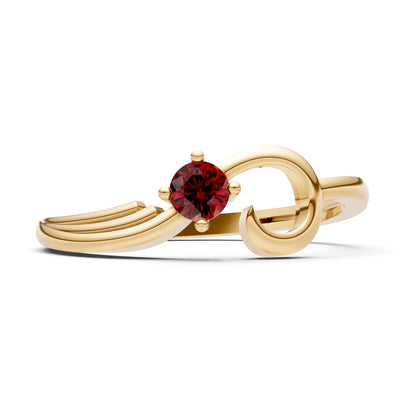 Scroll Accent Solitaire Ring