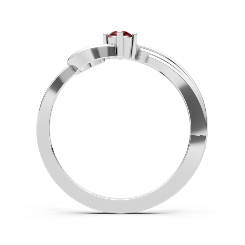 Scroll Accent Solitaire Ring