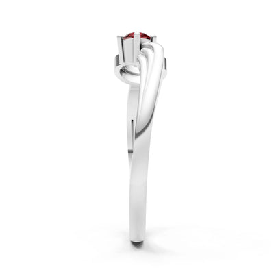 Scroll Accent Solitaire Ring