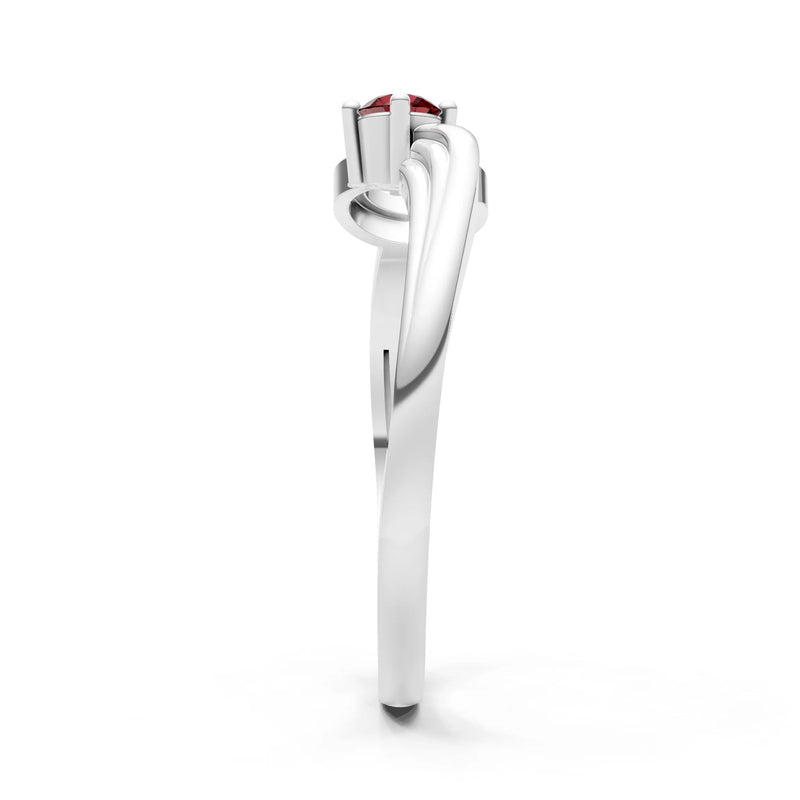 Scroll Accent Solitaire Ring
