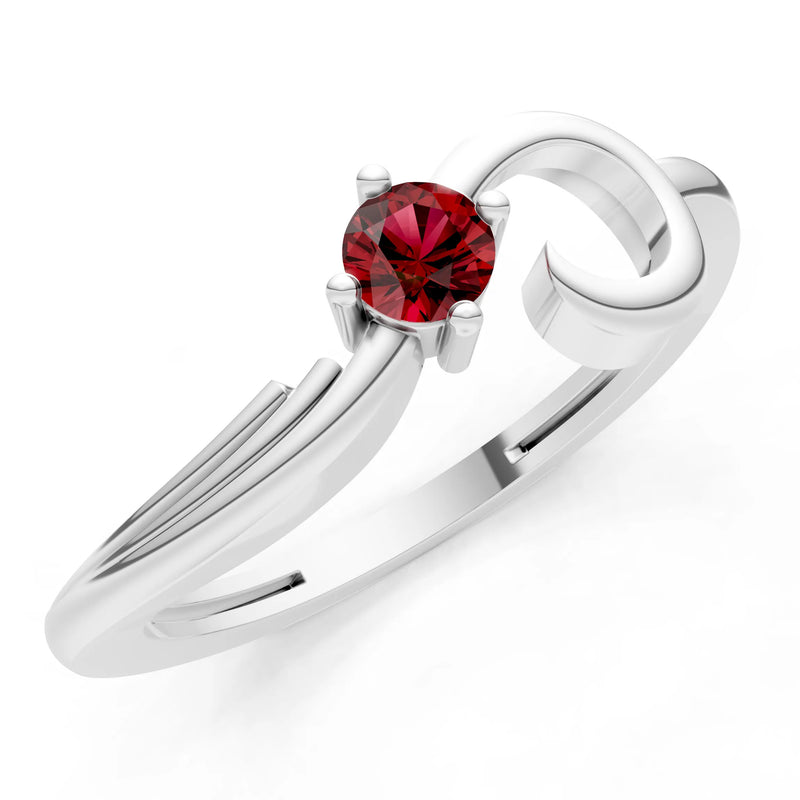 Scroll Accent Solitaire Ring