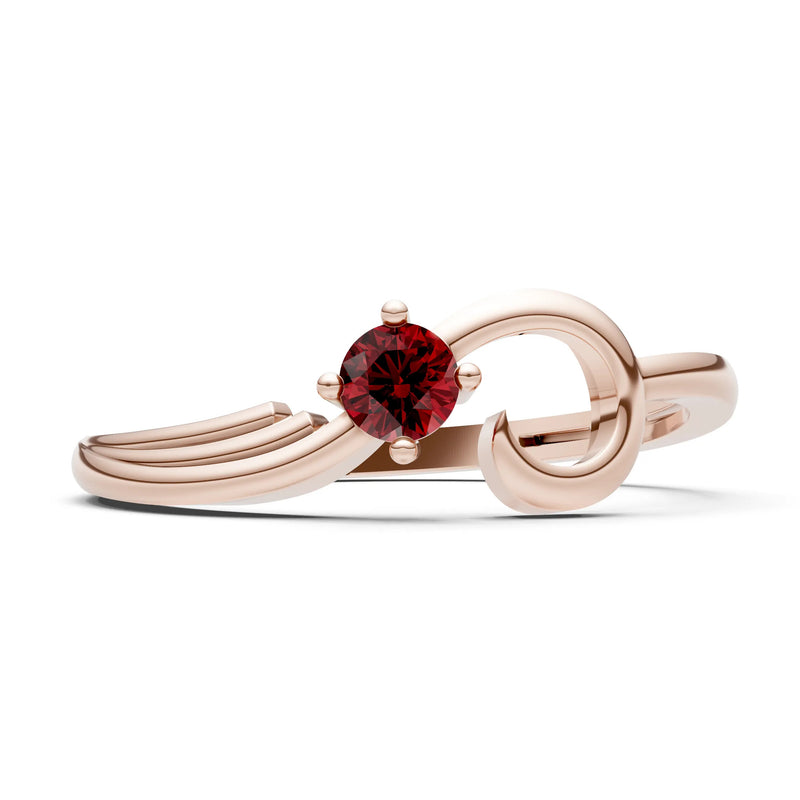 Scroll Accent Solitaire Ring