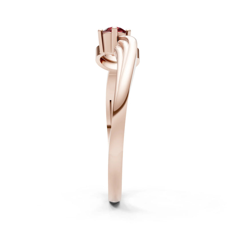 Scroll Accent Solitaire Ring