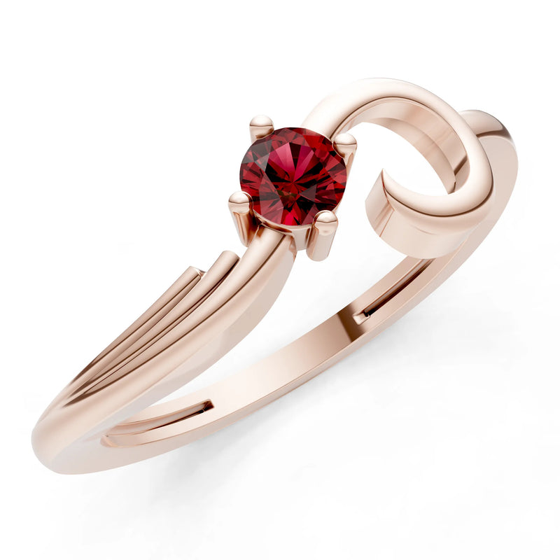 Scroll Accent Solitaire Ring