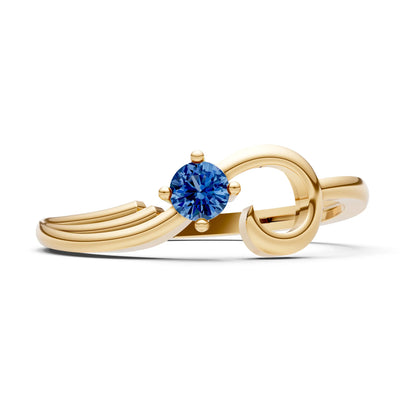 Scroll Accent Solitaire Ring