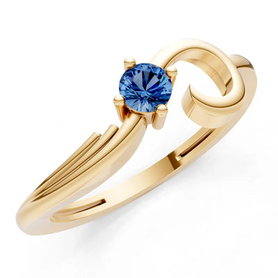 Scroll Accent Solitaire Ring