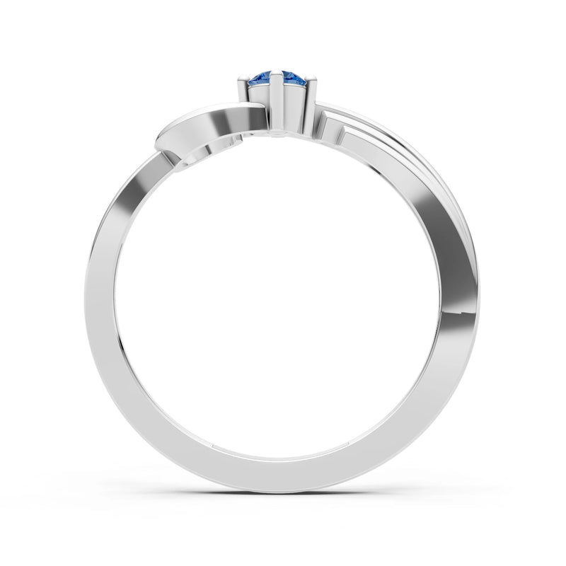 Scroll Accent Solitaire Ring
