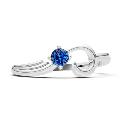 Scroll Accent Solitaire Ring