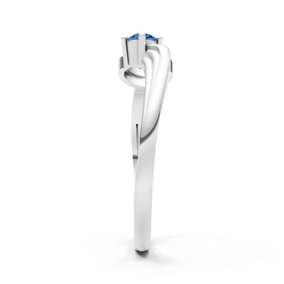 Scroll Accent Solitaire Ring
