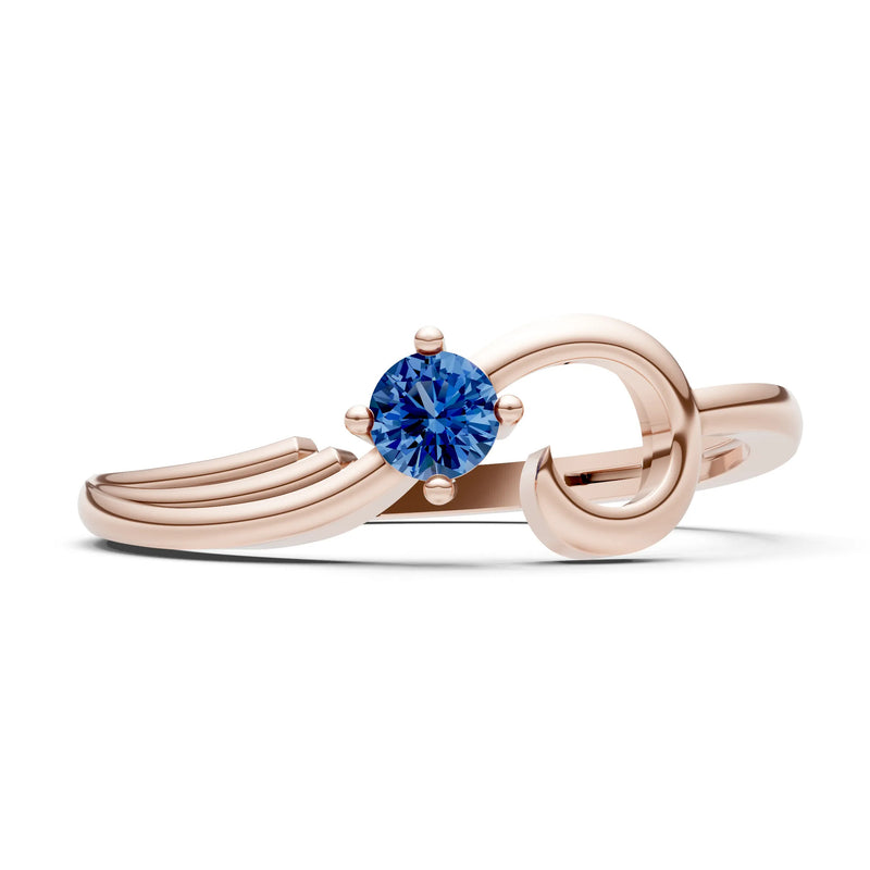 Scroll Accent Solitaire Ring