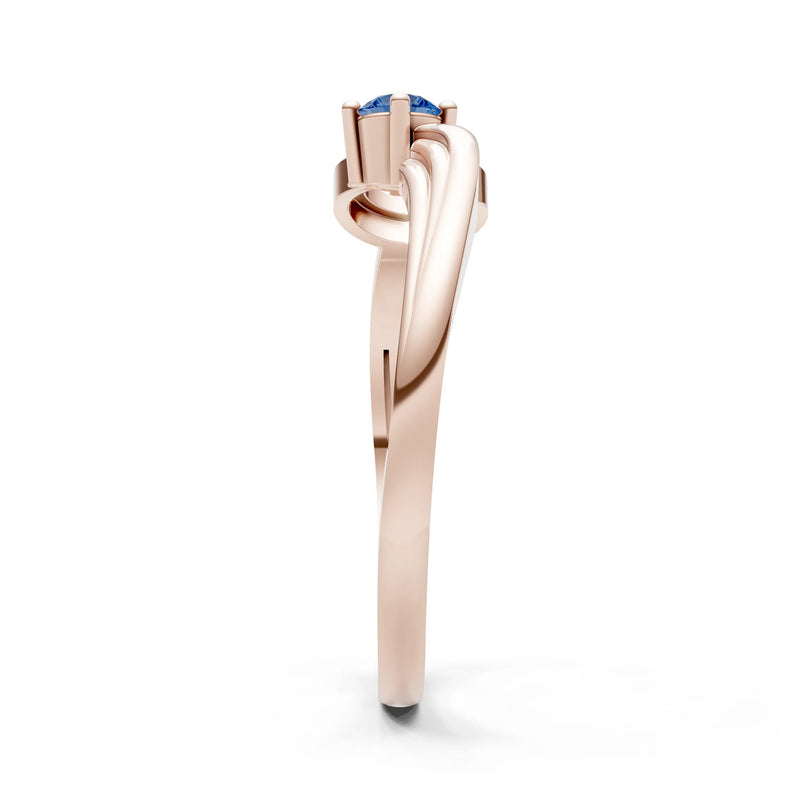 Scroll Accent Solitaire Ring
