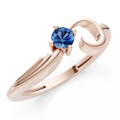 Scroll Accent Solitaire Ring